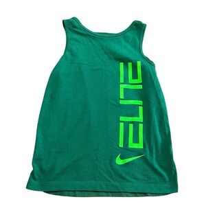 Nike Dri-Fit Big Boys Size XS Green Elite Tank Mesh Back Jersey Running Sports
